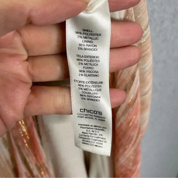 Chico’s Ombré Fairycore Michelle Glitter Metallic Elastic Waist Maxi Skirt - Picture 4 of 7